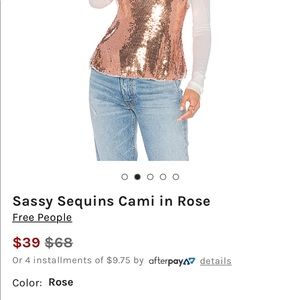 Free People Rose Gold Sequin Tank